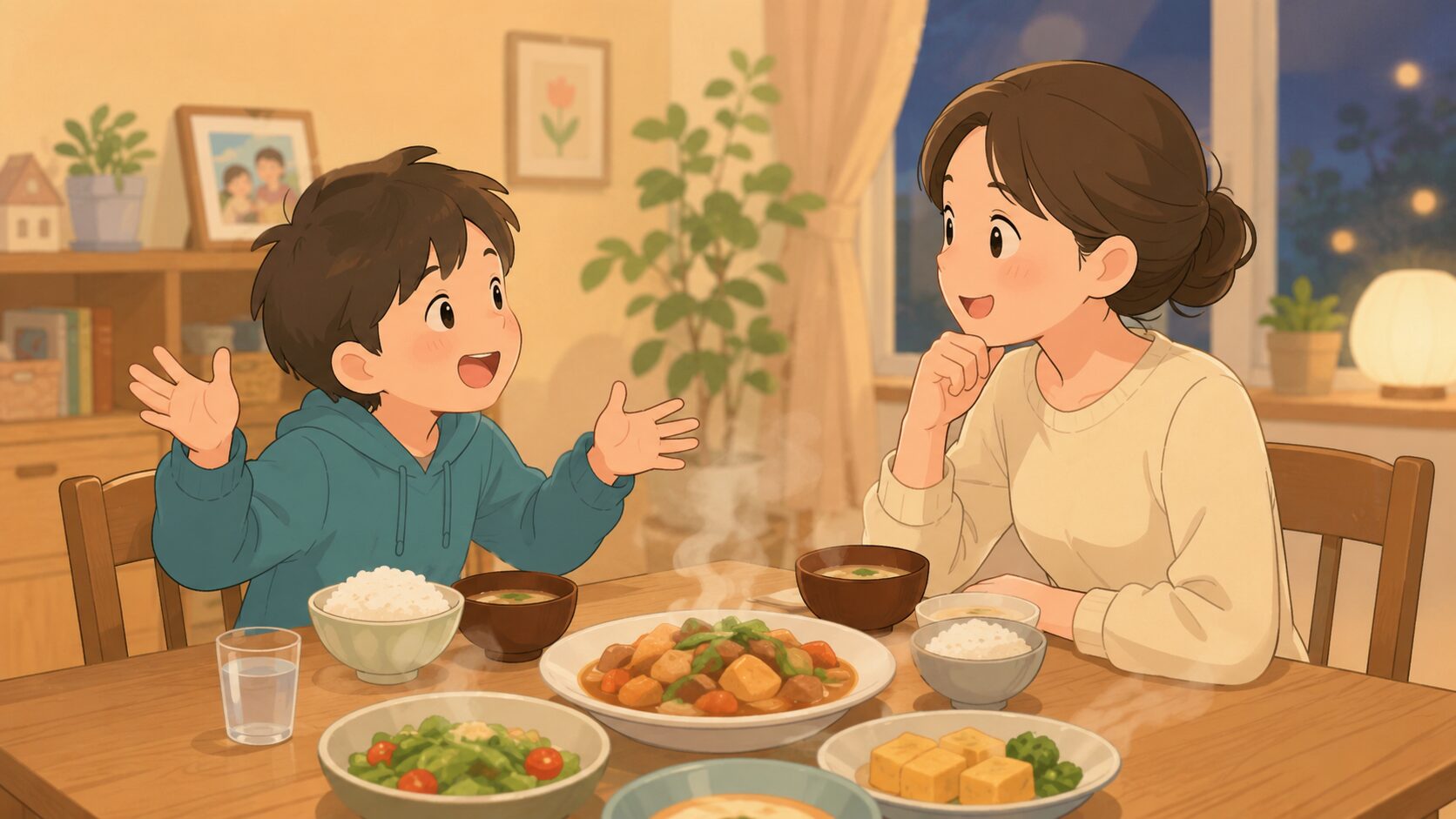 親子の会話で語彙力を育てるイメージ