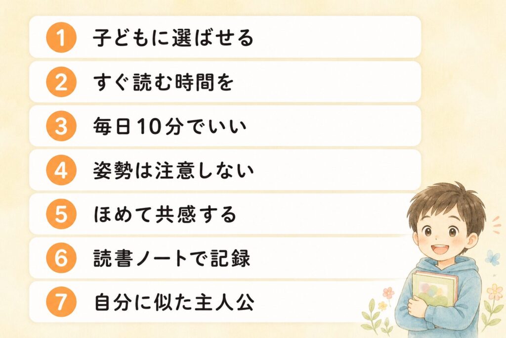 読書が苦手な子が0冊から抜け出す7つのステップ一覧
