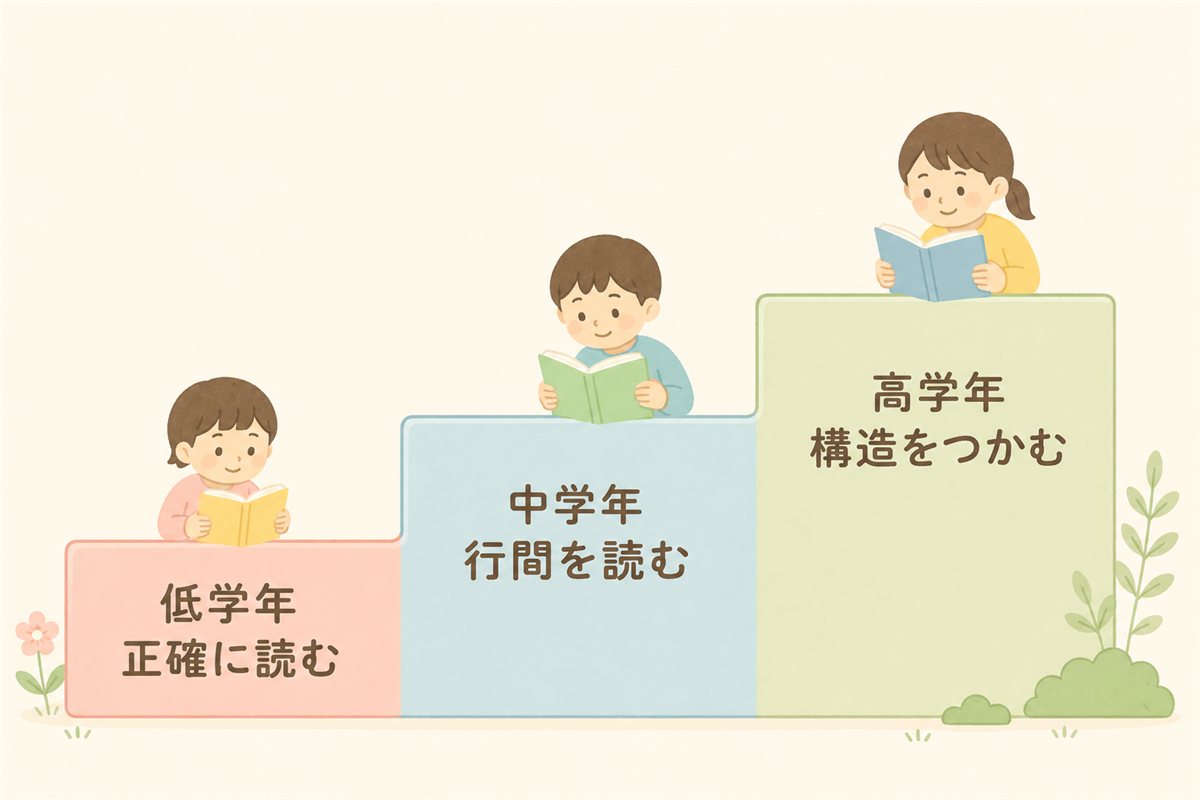 小学生の読解力の育て方 学年別ロードマップ（低学年は正確に読む・中学年は行間を読む・高学年は構造をつかむ）