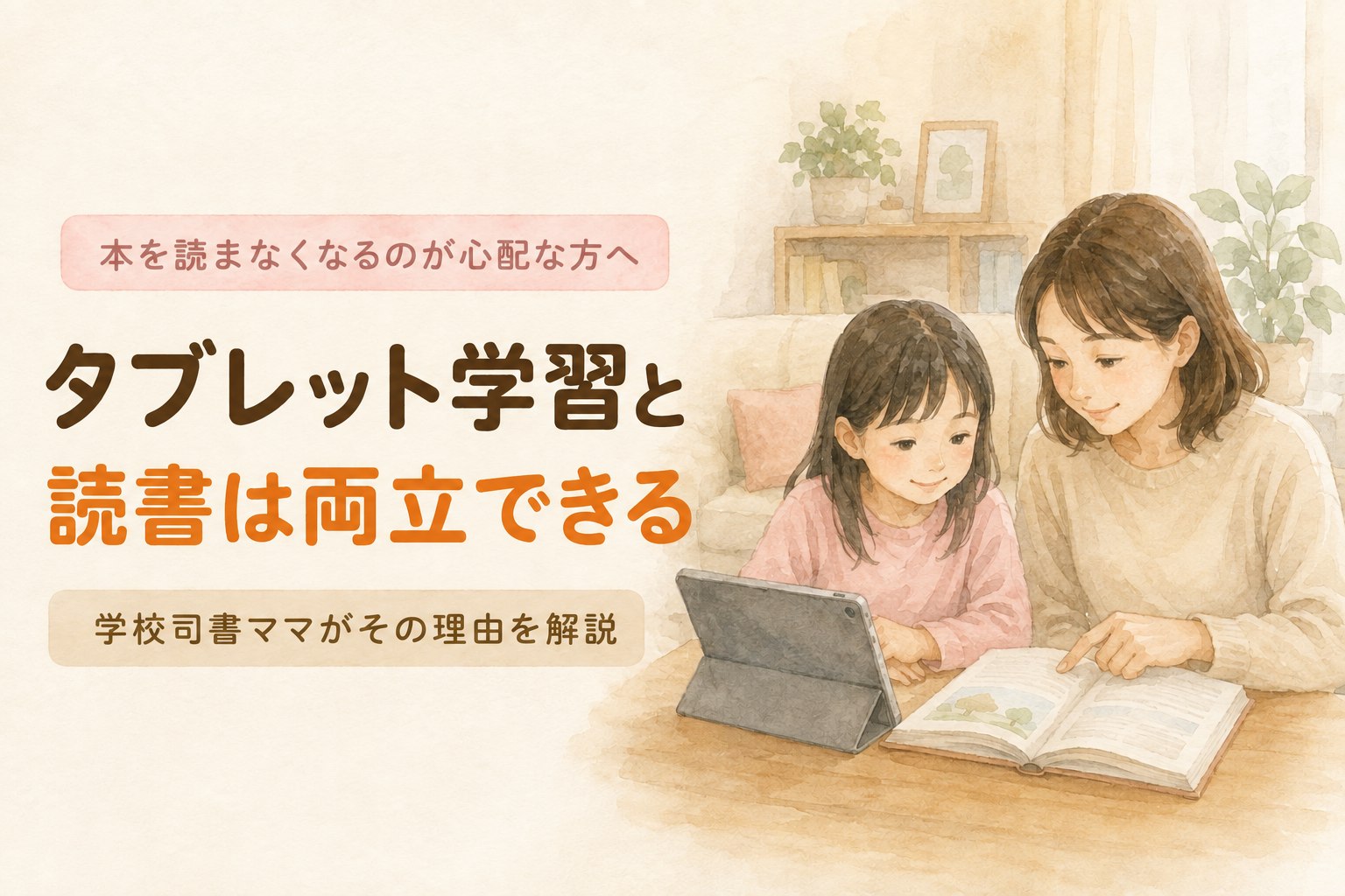 タブレット学習と読書は両立できる。本を読まなくなるのが心配な方へ学校司書ママが解説