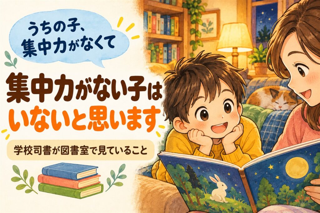 うちの子、集中力がなくて｜集中力がない子はいないと思います｜学校司書が図書室で見ていること